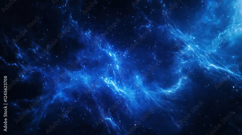 Obraz premium Abstract blue nebula cosmic background.