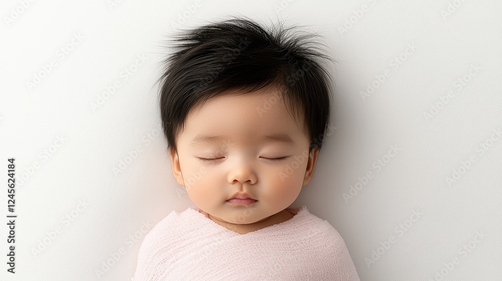 Peaceful baby portrait indoor setting photography soft lighting close-up serenity and innocence Peaceful baby portrait indoor setting photography soft lighting close-up serenity and innocence