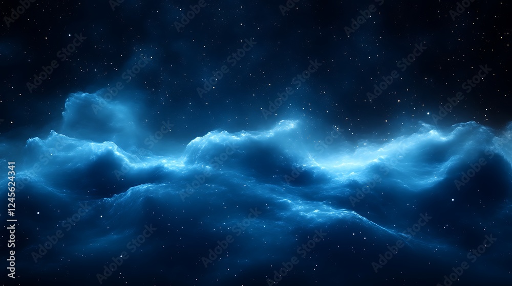 Fototapeta premium Celestial Nebula Cosmic Cloudscape Starry Night