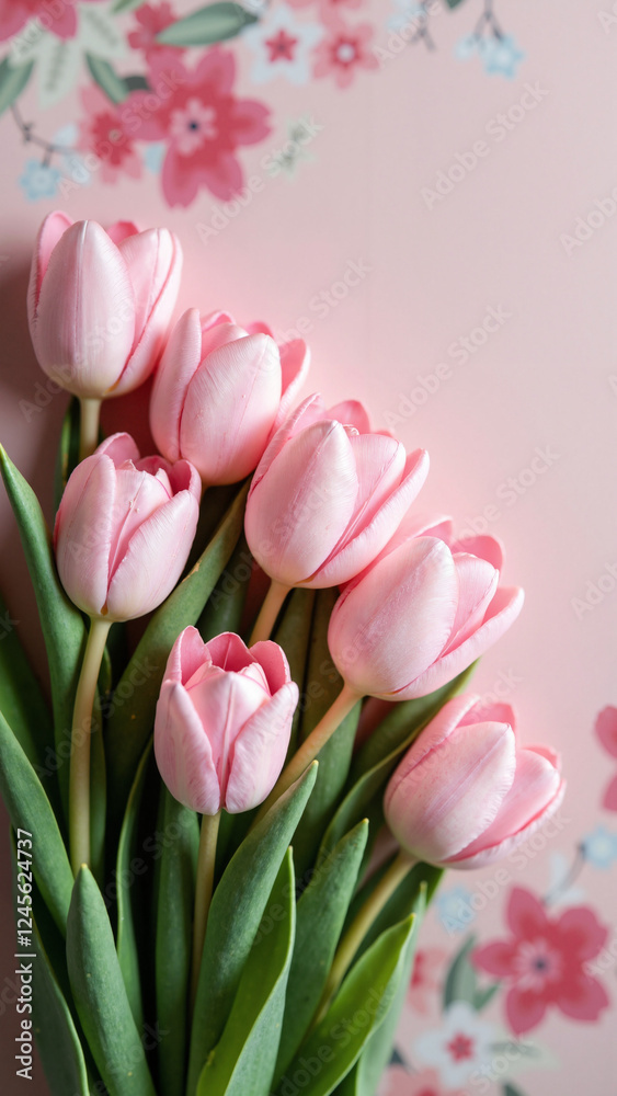 Enchanting Pale Pink Tulips: Elegant Spring Bouquet for Mother's Day Cards, Wedding Invitations, and Floral Branding Enchanting Pale Pink Tulips: Elegant Spring Bouquet for Mother's Day Cards, Wedding Invitations, and Floral Branding