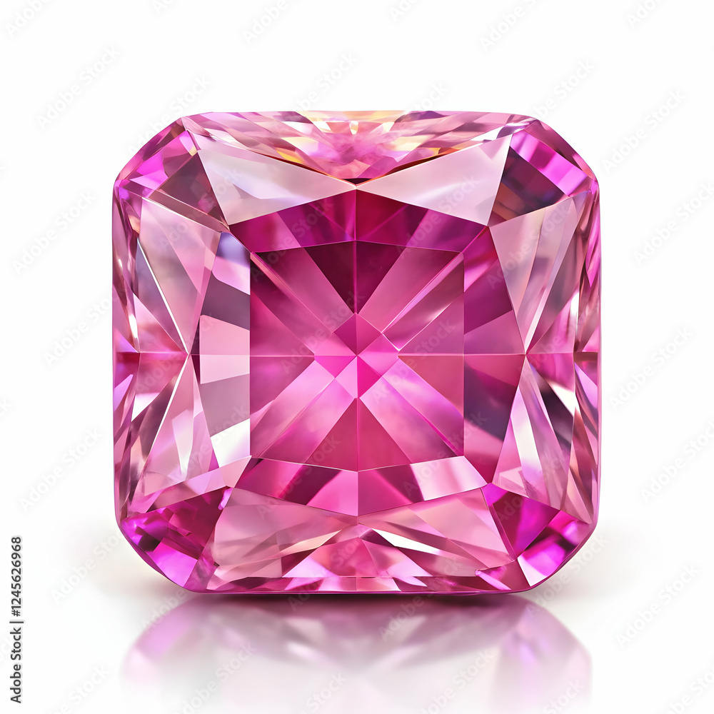 Pink Cushion Cut Gemstone: A vibrant and dazzling pink cushion cut gemstone, capturing the brilliance and allure of precious jewels with its multifaceted brilliance. Pink Cushion Cut Gemstone: A vibrant and dazzling pink cushion cut gemstone, capturing the brilliance and allure of precious jewels with its multifaceted brilliance.