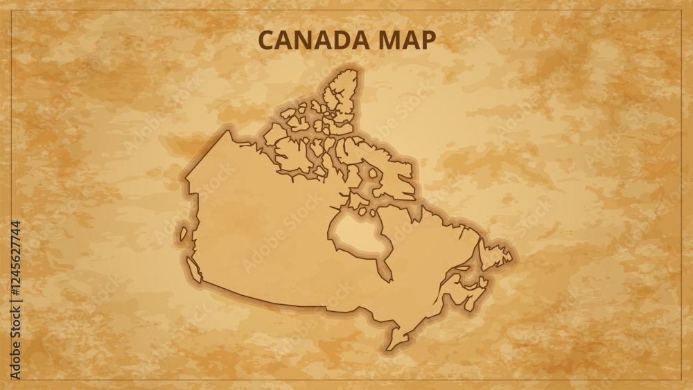 Obraz premium A Vintage Map Depicting the Borders of the Canada. Canada map with federal states in A vintage map based background, Political Canada Map