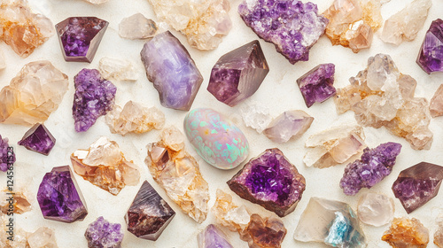 spirutual quartz crystal stones	 photo