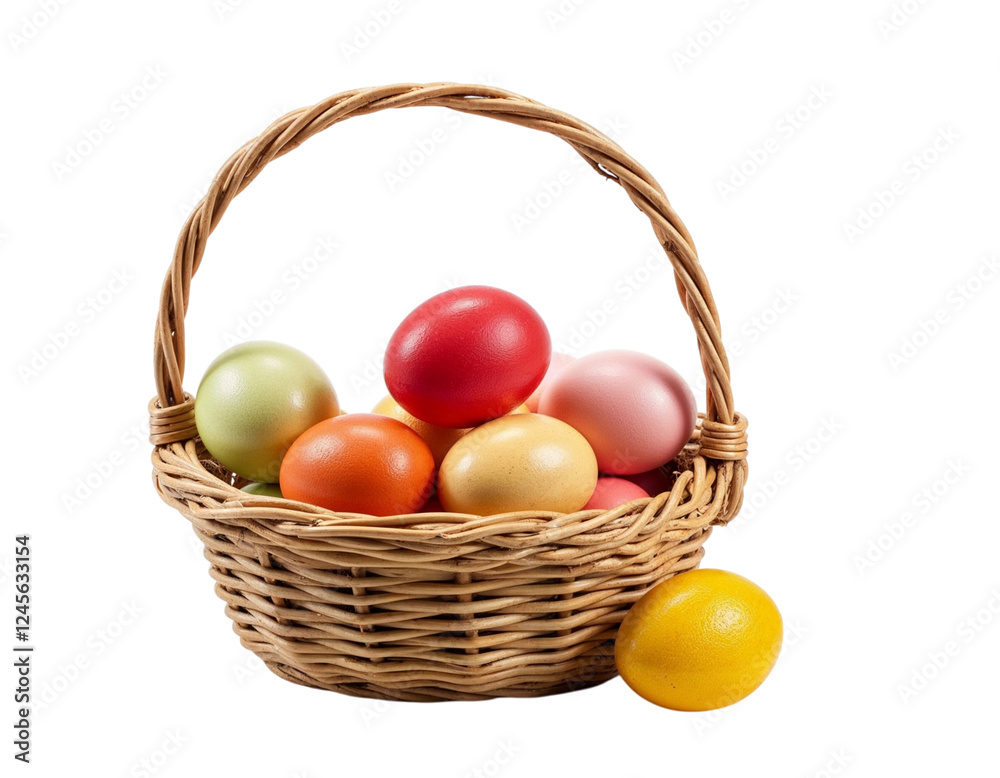 basket with easter eggs