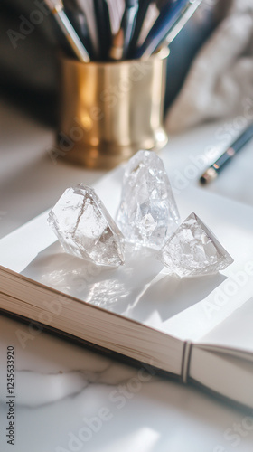 spirutual quartz crystal stones	 photo
