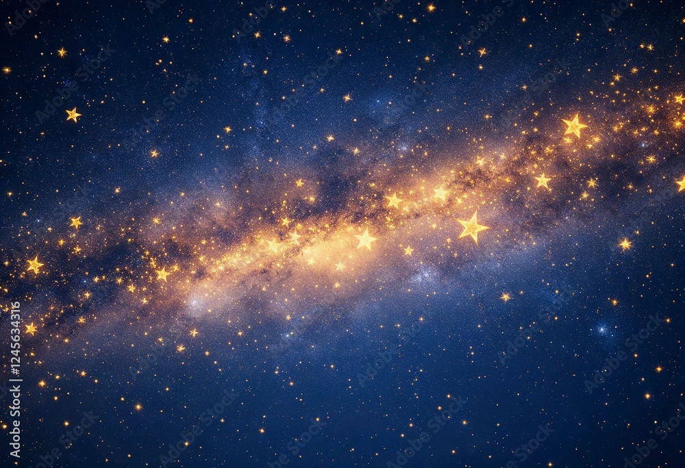 Naklejka premium Celestial Wonder Illuminates the Night Sky With Shimmering Stars. Generative AI