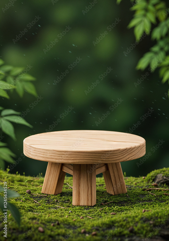 natural eco podium for product presentation or advertising, eco concept . Generative AI natural eco podium for product presentation or advertising, eco concept . Generative AI