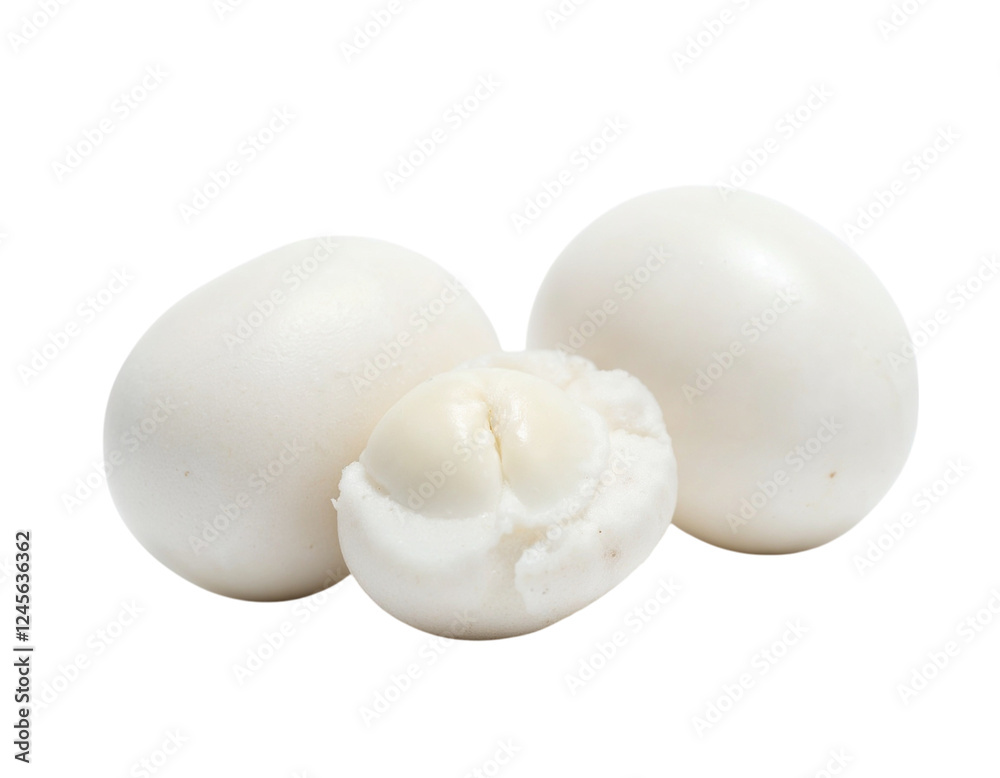 white mushroom on white background