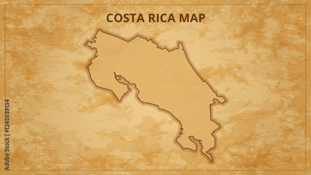 Obraz premium A Vintage Map Depicting the Borders of the Costa Rica. Costa Rica map with federal states in A vintage map based background, Political Costa Rica Map