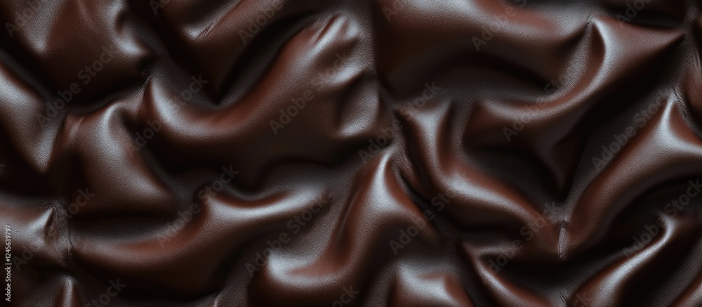 Rich dark chocolate textured background with smooth, wavy folds in deep brown tones, creating a sense of depth and luxury. Rich dark chocolate textured background with smooth, wavy folds in deep brown tones, creating a sense of depth and luxury.