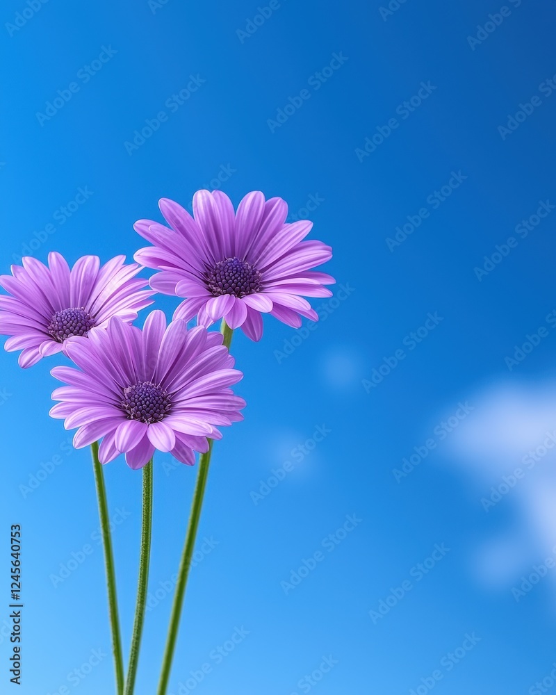 Vibrant purple flowers against a clear blue sky, symbolizing beauty and tranquility in nature. Vibrant purple flowers against a clear blue sky, symbolizing beauty and tranquility in nature.