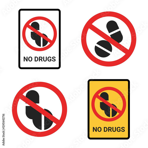 Isolated illustration bundle set no drugs