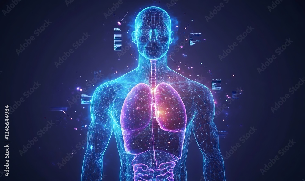 Digital Human Anatomy: Lungs and Respiratory System Visualization Digital Human Anatomy: Lungs and Respiratory System Visualization