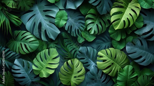 Wallpaper Mural Lush tropical leaves background, dark backdrop, design Torontodigital.ca