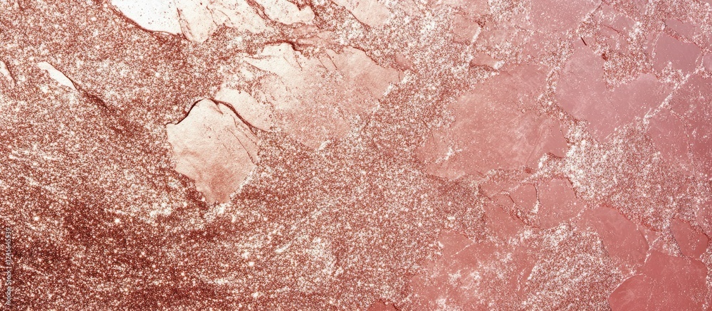 Fototapeta premium Glittery rose gold texture with radiant pink sparkles in the background, featuring shimmering elements throughout for a stunning visual effect.