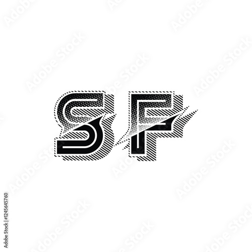 SF monogram logo design letter text name symbol monochrome logotype alphabet character simple logo