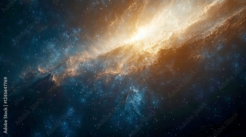 Fototapeta premium Cosmic Nebula: A Celestial Tapestry of Stars and Gas in the Vast Universe