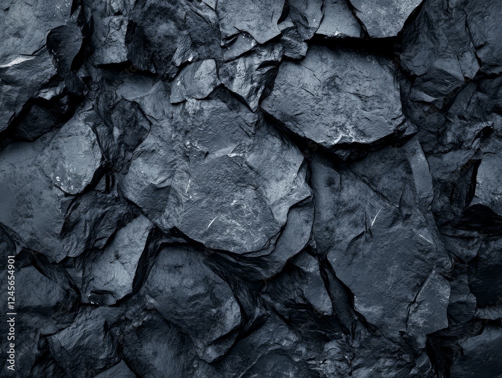Dark, rugged cliff face texture; background blur; design element Dark, rugged cliff face texture; background blur; design element