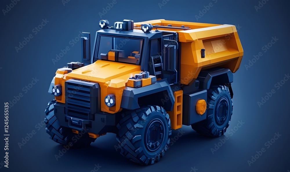 Yellow dump truck, off-road, studio shot, construction, transportation Yellow dump truck, off-road, studio shot, construction, transportation