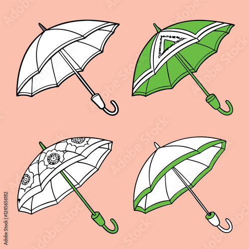 set of umbrellas