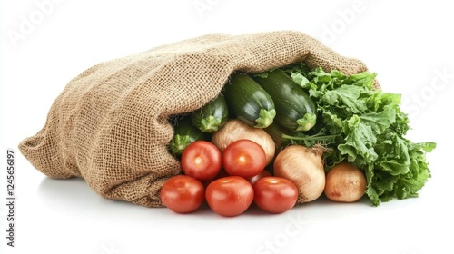 Fresh Produce in Burlap Bag photo