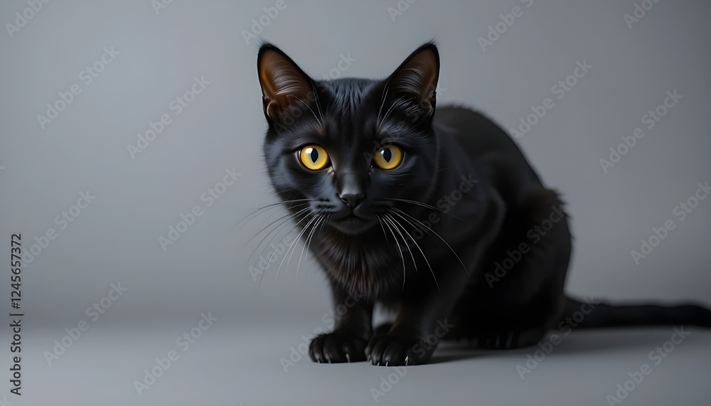 Obraz premium black cat on black background
