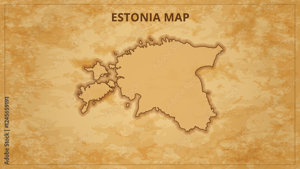 Obraz premium A Vintage Map Depicting the Borders of the Estonia. Estonia map with federal states in A vintage map based background, Political Estonia Map