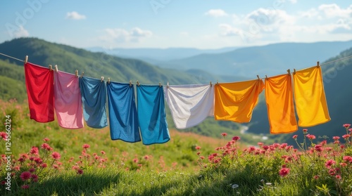 Wallpaper Mural moment of clothes drying on a line in a spring breeze Torontodigital.ca