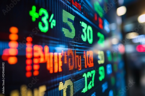 City night stock ticker shows market growth