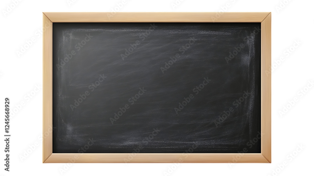 A rectangular chalkboard with a dark surface and light wooden frame, isolated on a transparent background, ready for any message or creative use A rectangular chalkboard with a dark surface and light wooden frame, isolated on a transparent background, ready for any message or creative use