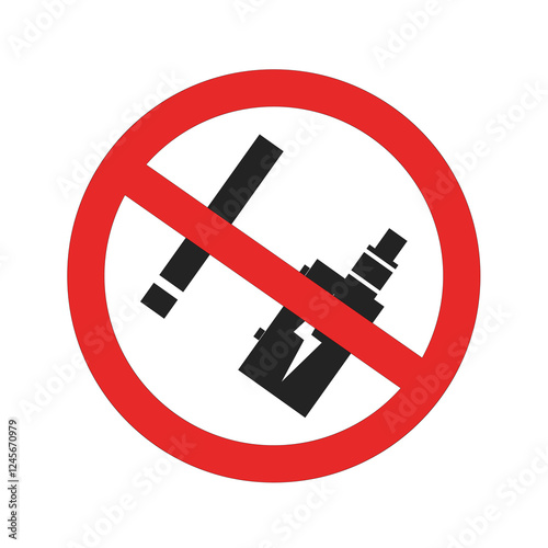 isolated Illustration No Smoking No Vaping