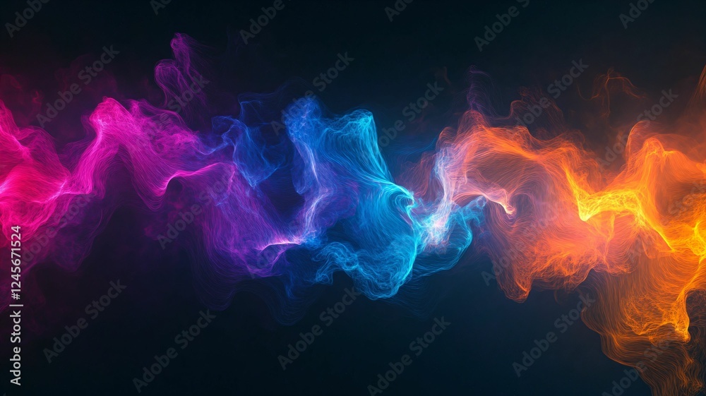 Fototapeta premium Abstract Colorful Energy Flow Vibrant Swirls of Light and Color