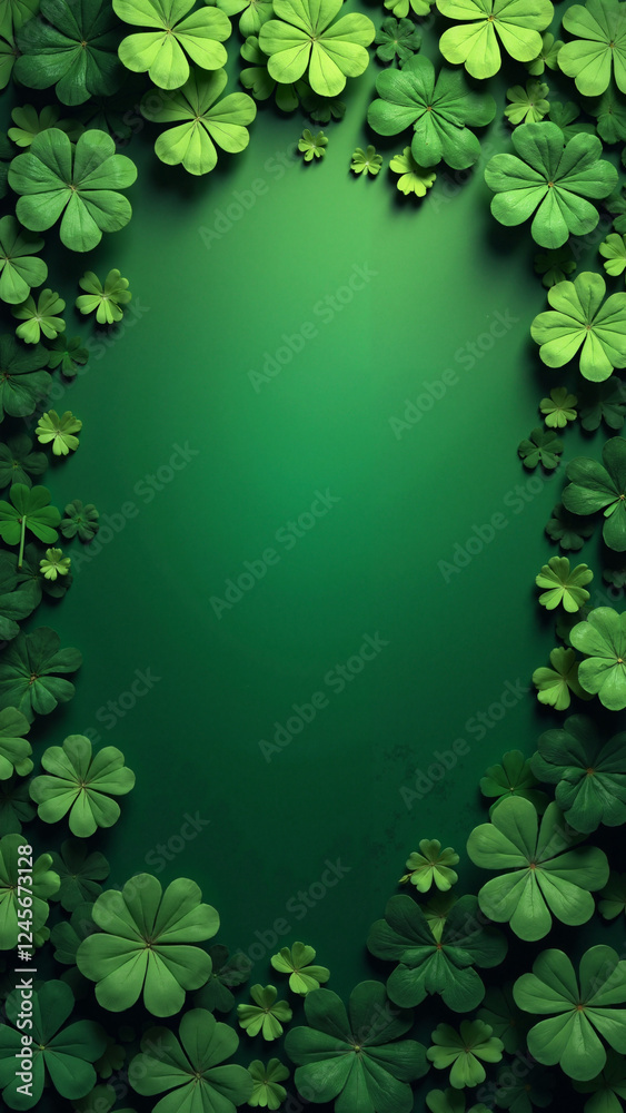Vibrant Green Clover Background: Perfect for St. Patrick's Day Marketing, Events, and Festive Promotions Vibrant Green Clover Background: Perfect for St. Patrick's Day Marketing, Events, and Festive Promotions