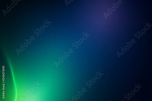 Abstract green light streak on dark blue background, digital art, website banner