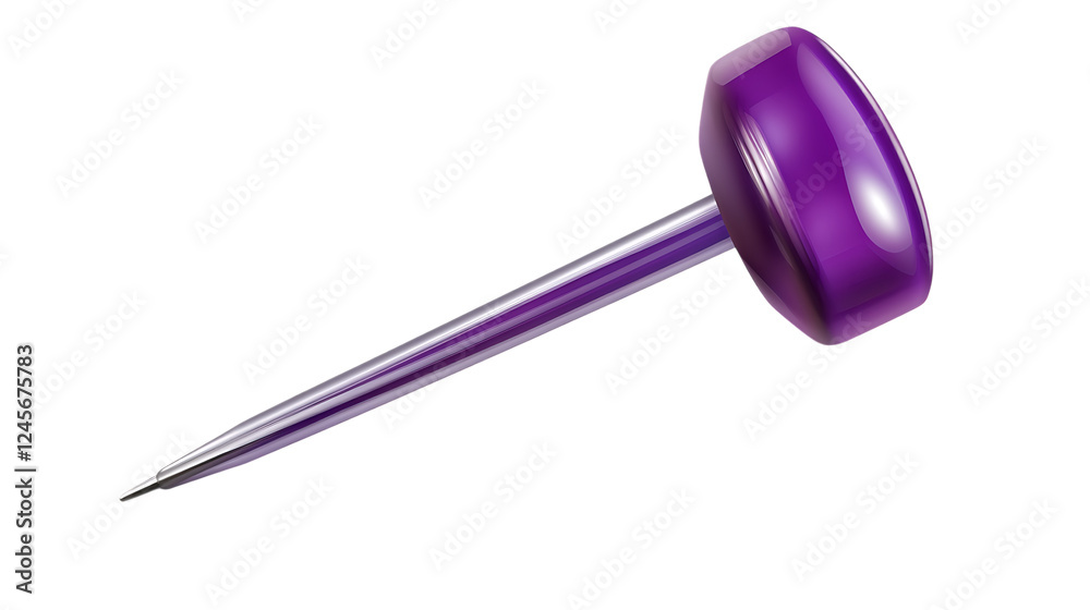 Purple push pin isolated on transparent background Purple push pin isolated on transparent background