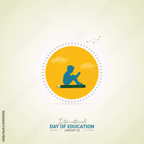 International Day of Education concept vector illustration background. Creative Education day