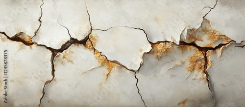 Cracked cement texture with visible holes and rust stains in brown and gray tones, creating an aged, weathered look for design backgrounds.