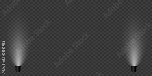Magic stage lighting effect. Spotlight light effect. On a transparent background.