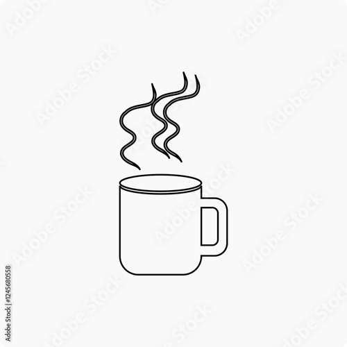  smoking coffee mug in line art illustration