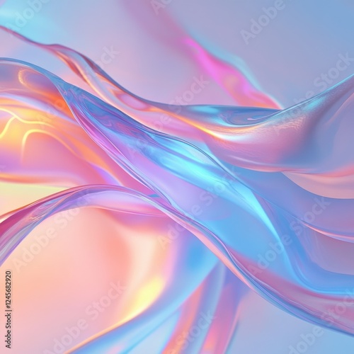 Wallpaper Mural Blue and pink abstract background with pastel holographic gradient and soft glow effect Torontodigital.ca