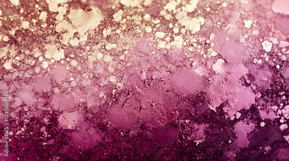 Fototapeta premium Texture of purple powder with gold dust scattered