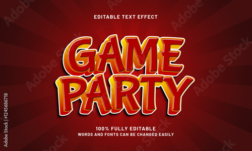 game party editable text effects with a game and play theme
