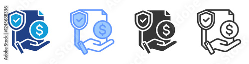 Lending protocol icon set multiple style collection