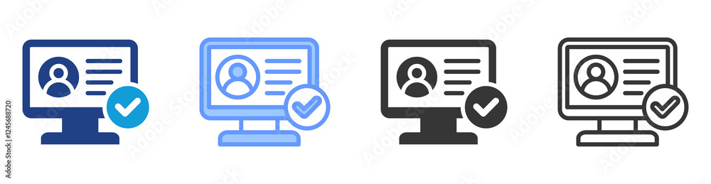 Digital identity icon set multiple style collection Digital identity icon set multiple style collection