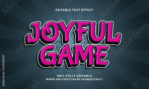 joyful game editable text effects with a game and play theme