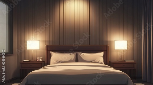 Wallpaper Mural Serene Nighttime Bedroom: Calm and Tranquil Atmosphere Torontodigital.ca