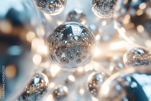 Abstract 3D composition of metallic shards forming a spiral structure., Generative AI