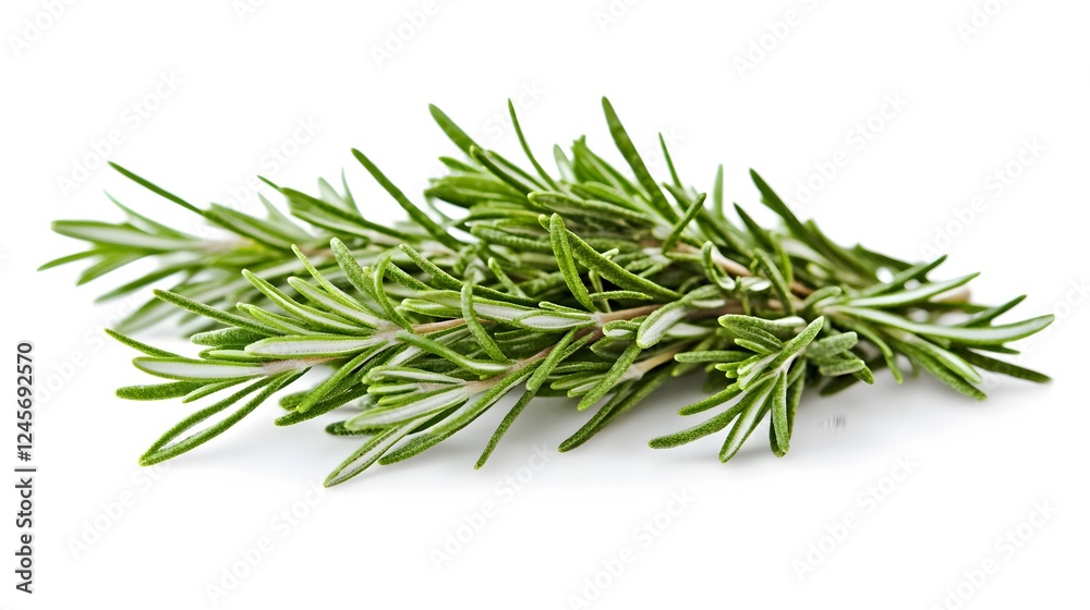 Fototapeta premium 34. A sprig of fresh rosemary on a white background