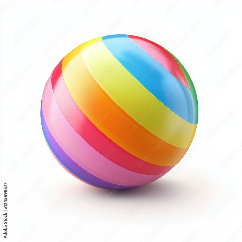 bouncing colorful ball, isolated on white bouncing colorful ball, isolated on white