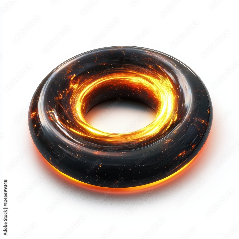 black hole, with a glowing accretion disk, isolated on a white background black hole, with a glowing accretion disk, isolated on a white background